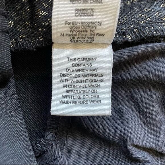 NWT Free People Black/Gold Leopard Printed Shimmer Skinny Jeans - Size: 27 - Picture 12 of 13